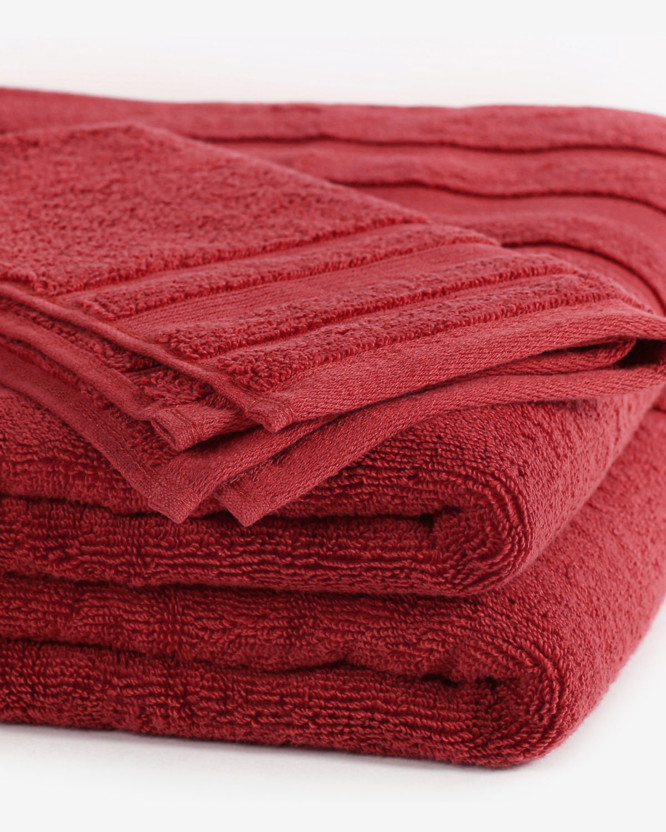 Hebký ručník z organické bavlny - červený