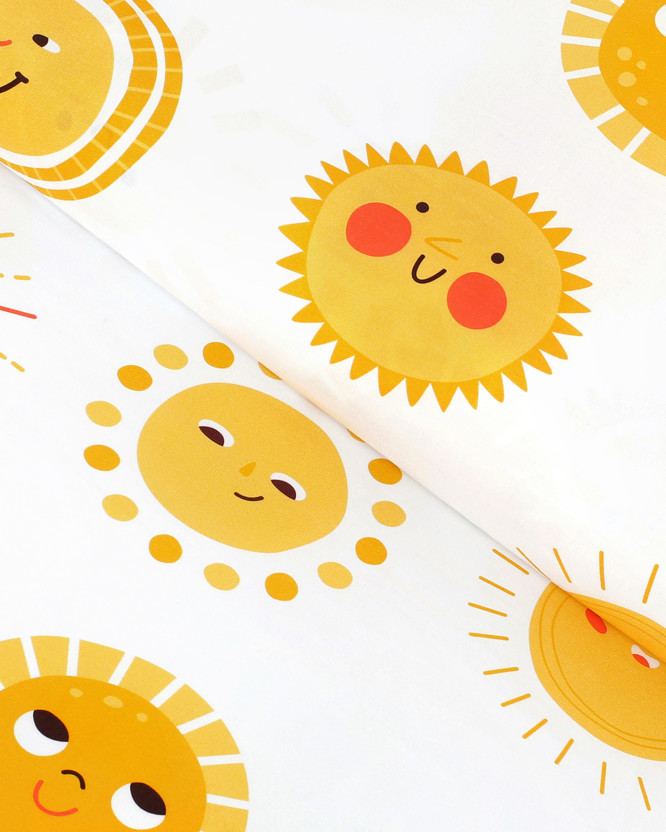 Bavlněné plátno - usměvavá sluníčka