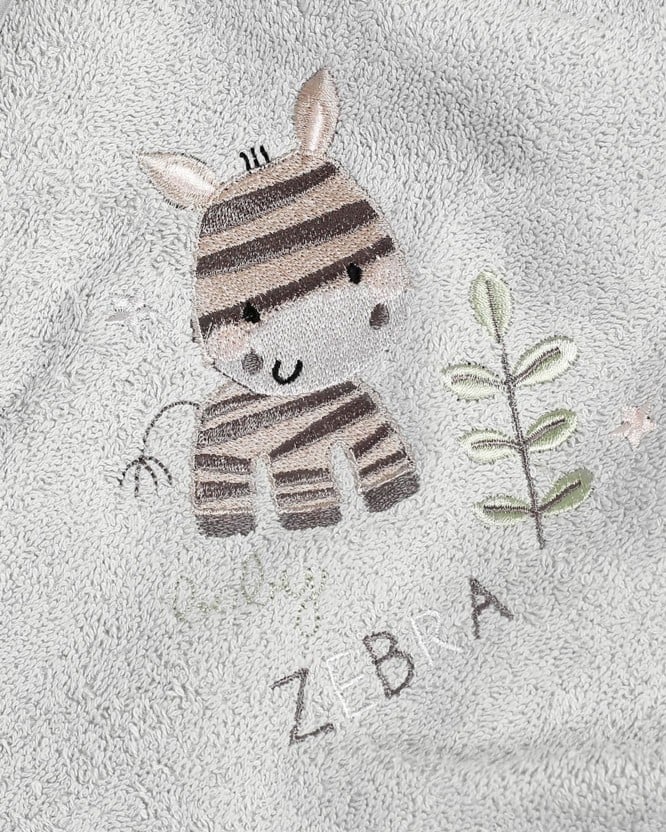Dětský froté ručník Lili 30x50 cm šedý - zebra