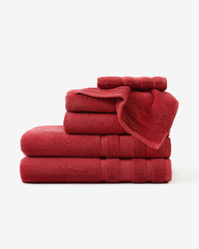 Hebký ručník z organické bavlny - červený